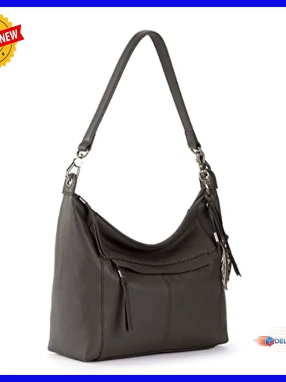 Leather Hobo Shoulder Bag with Multiple Pockets for Everyday Travel